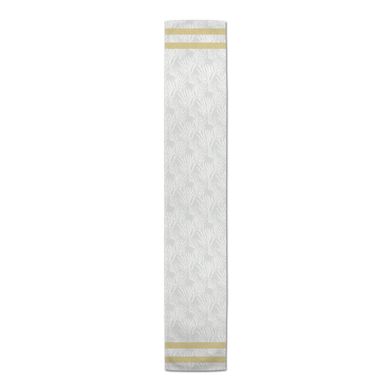 Marblehead Rectangular Striped Table Runner, 90" x 16", White/Yellow/Blue
