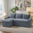 81-Inch Corduroy Sofa Bed, 2-In-1 Foldable Sofa Bed With Storage Space.-2086348507