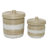 Seagrass Handmade Woven Two-Toned White Decorative and Functional Brown Storage Basket