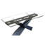 Extendable Glass Top Metal Base Dining Table