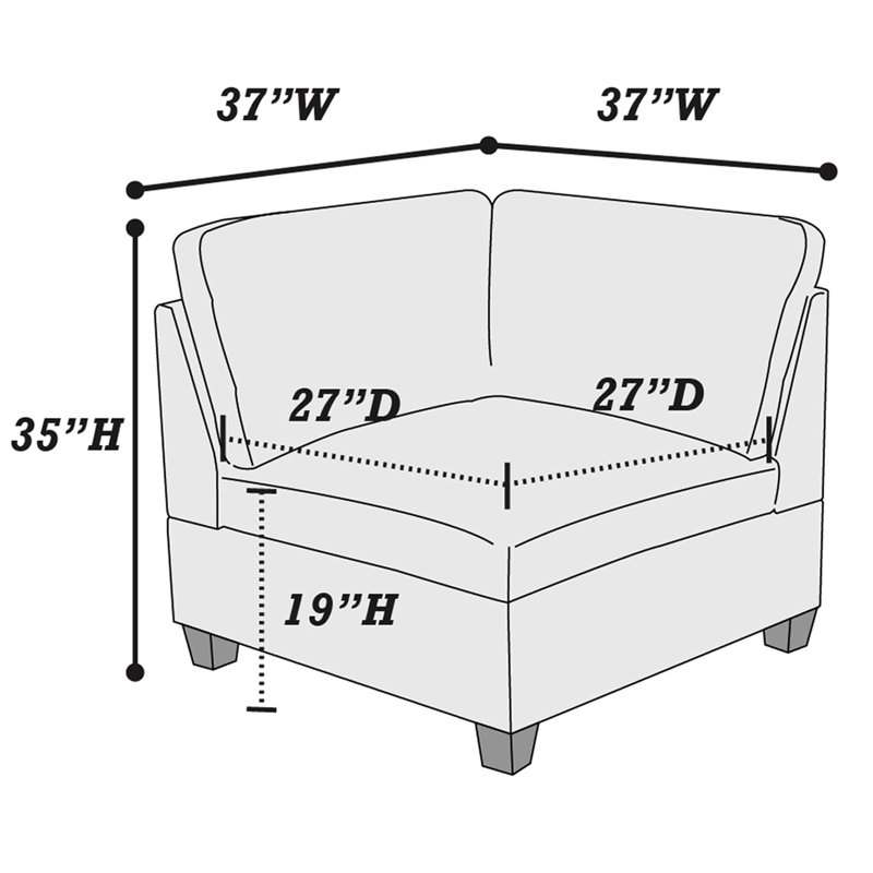 Chaise modulaire 2 pièces en chenille grise, structure en bois pour vestibule en chenille - 2 pièces, coin paisible