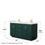 Ensemble de meuble-lavabo double 60 po avec plateau en marbre de culture Miranda-97930426-97930427-97930433