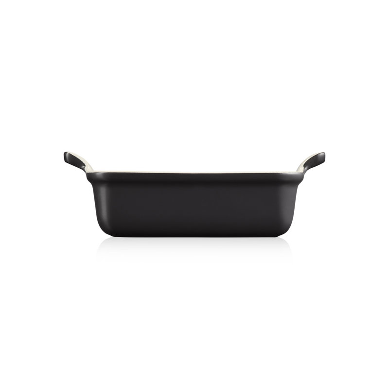 Le Creuset Stoneware Heritage Rectangular Dish, 19cm/1.1L, Satin Black