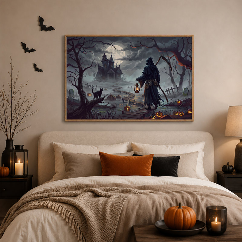 Art mural sur toile, "Grim Reaper", H 32 po x l 48 po