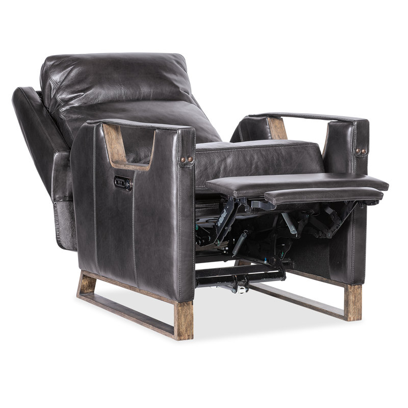Relic Leather Glider Recliner, Graphite