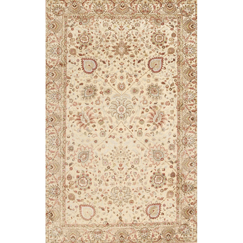 Tapis beige en laine Sheridan, Carré 8 pi