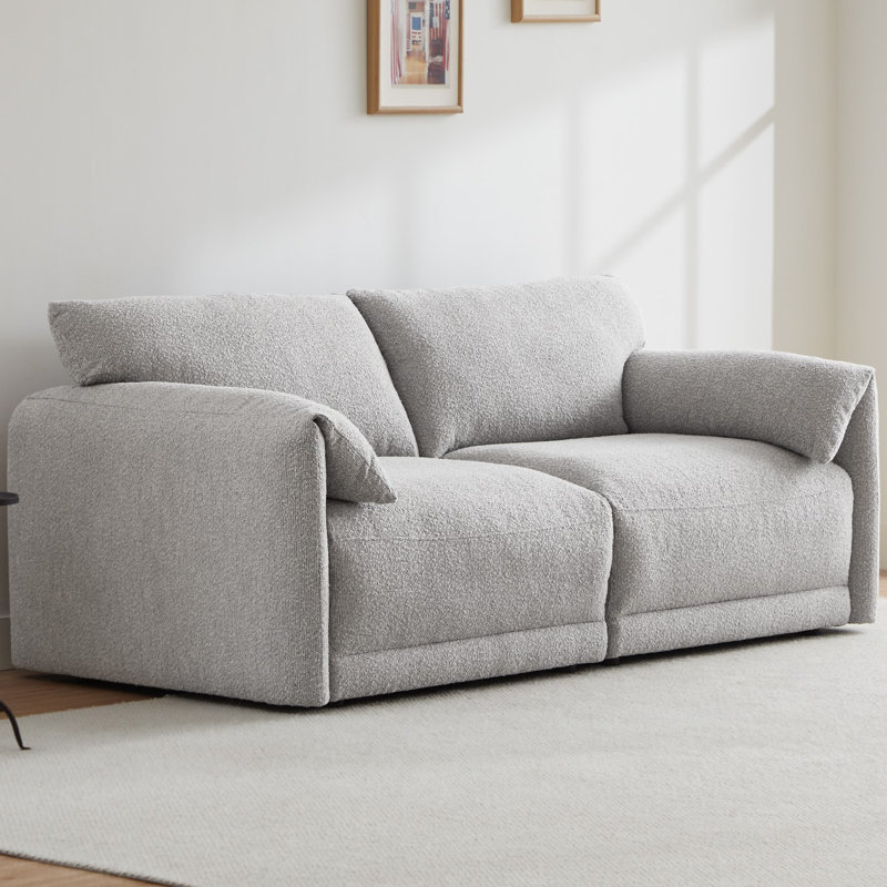 Bodhild 80.3'' Boucle 2-Piece Modular Sofa, Gray