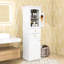Grande armoire de salle de bain avec portes en verre, tablettes réglables et 2 tiroirs-73612472-87225787