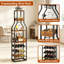 Wine Bottle & Glass Rack Brown