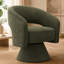 Fauteuil d'appoint pivotant, chaise de salon rembourrée moderne avec rembourrage épais pour la lecture, vert