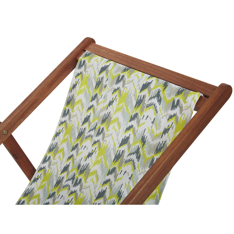 Dalmazio Folding Deck Chair, Brown, Geometric 1