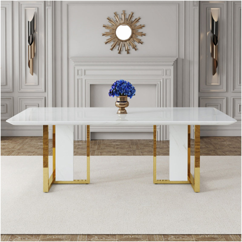 Tables de salle à manger, Blanc / Doré