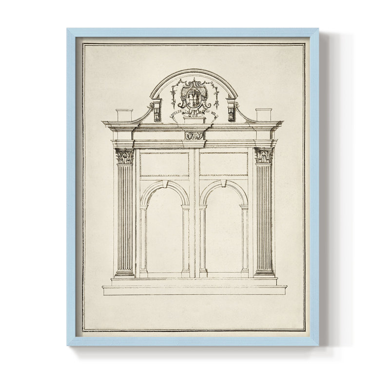 Reproduction encadrée d'entrée - bois massif, Bleu, H 30 po x l 24 po