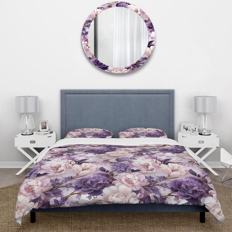Ensemble de housse de couette Ethereal Rococo Flourish Victorian, Housse de couette pour très grand lit et 2 très
