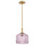 Petit luminaire suspendu Lisette avec verre nervuré-1249565240