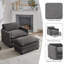 Fauteuil d'appoint rembourré avec repose-pieds Redenius Boucle-107084443