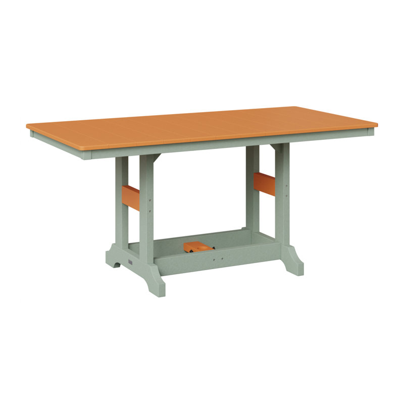 Garden Classic Outdoor Bar Table, Seafoam, Mango Orange