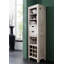 9 Bottle Solid Wood Floor Wine Bottle & Glass Rack in White