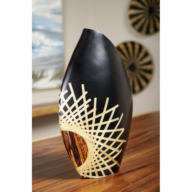 Vase de plancher en bois de bananier Treva