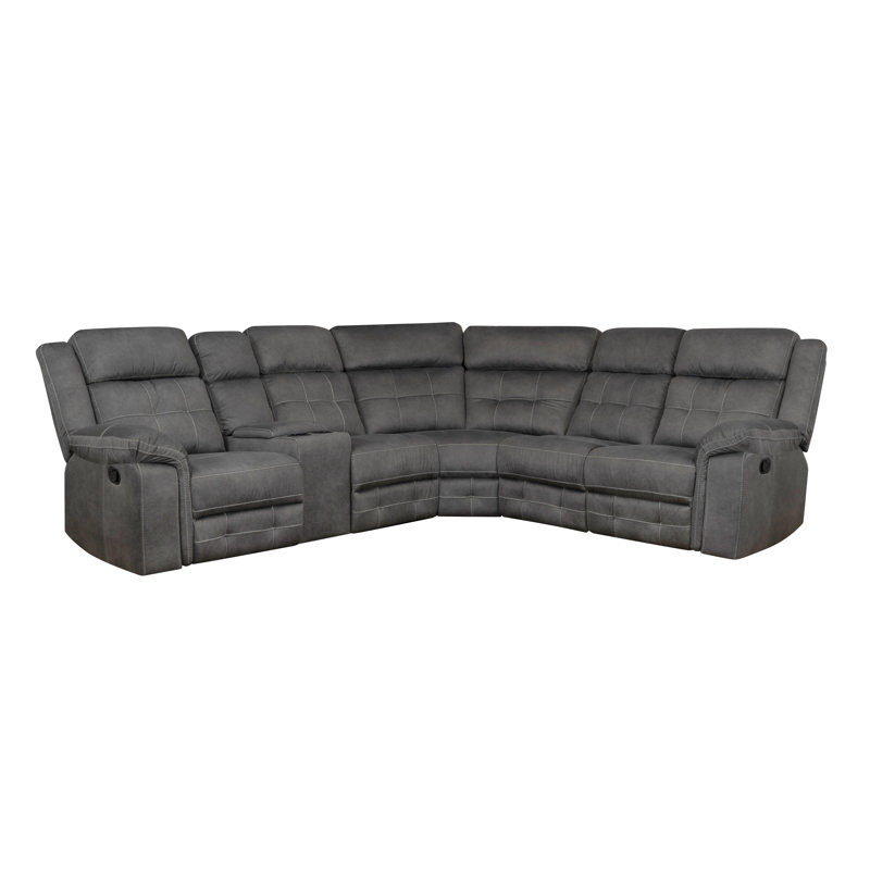 Omie Manual Reclining Grey Sectional