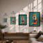 Fox Portrait Modern - Framed Print-950530558-950530546