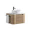 Meuble-lavabo de 24 po avec lavabo, armoire murale en chêne miel avec porte-serviettes gratuit, conception de lavabo simple en céramique de Carrare blanc, sans drain et robinet, pré-assemblé-706329099-706329097