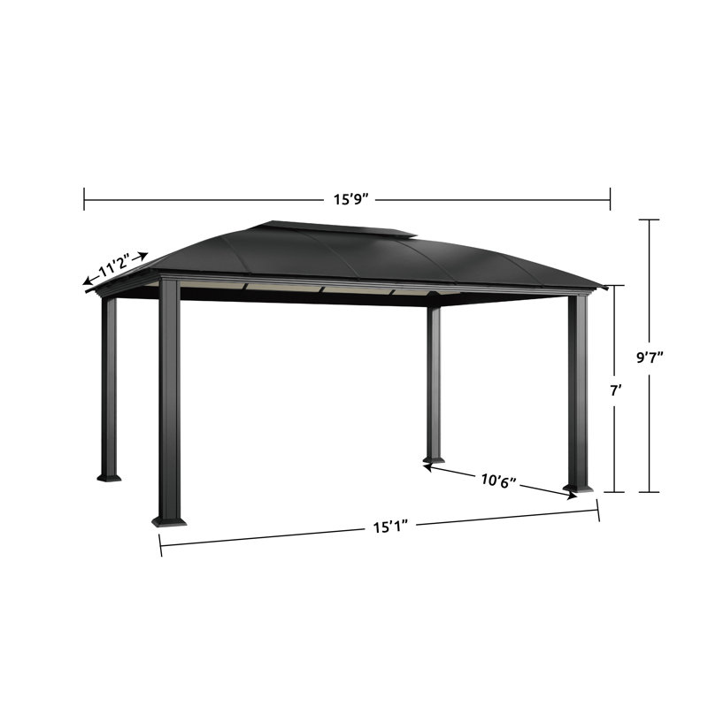 Cambridge Aluminum Patio Gazebo, 16 Ft. W x 11 Ft. D