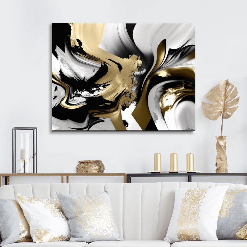 - Décoration murale abstraite en métal, H 16 po x l 32 po