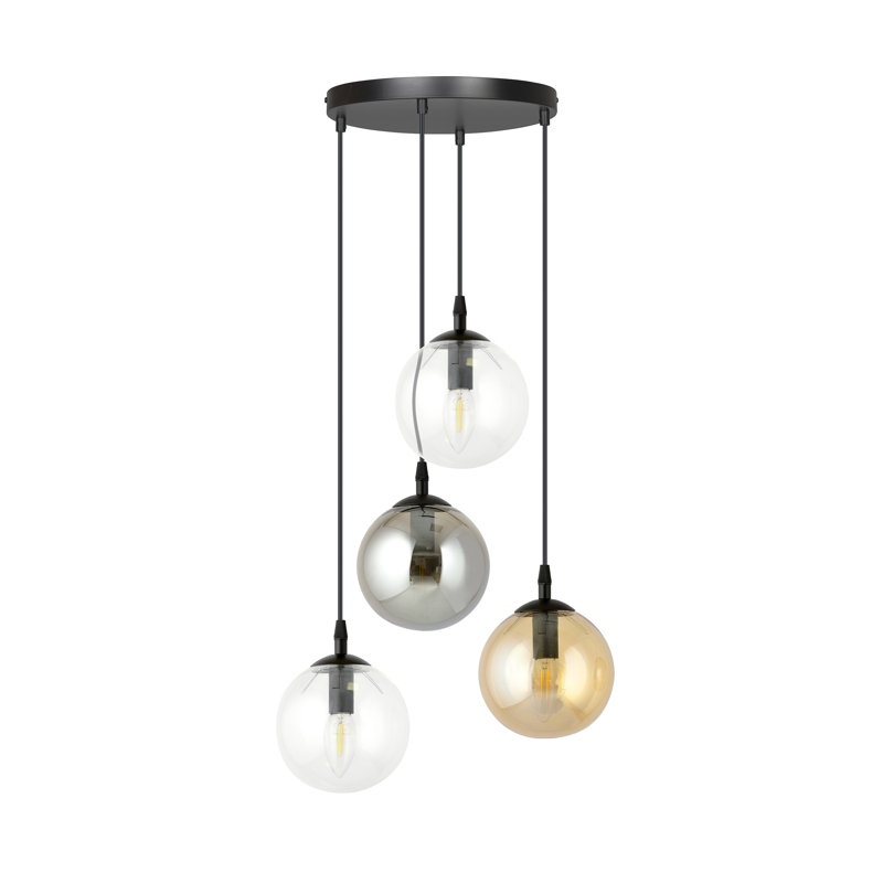 Cadesha 4 - Light Black Cluster Pendant, Graphite/Amber/Transparent