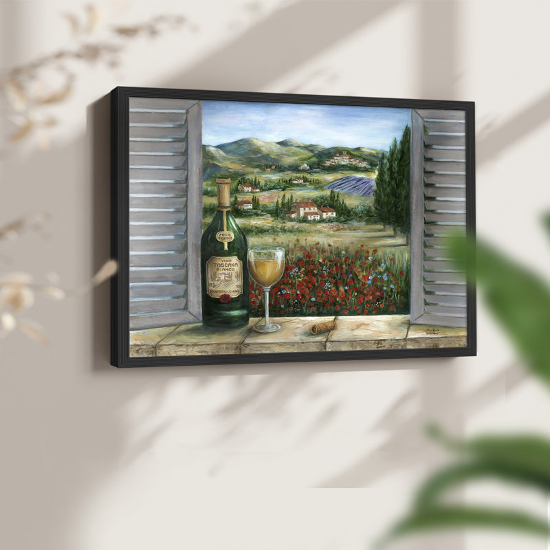 Blanc toscan et coquelicots - Reproduction encadrée - Restickable, Noir, noir, noir, noir, H 16 po x l 20 po