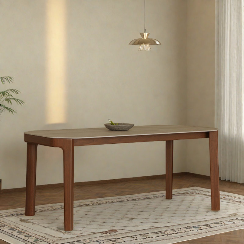 Table de salle à manger rectangulaire en bois de frêne massif, H 29,52 po x L 70,86 po x l 35,43 po