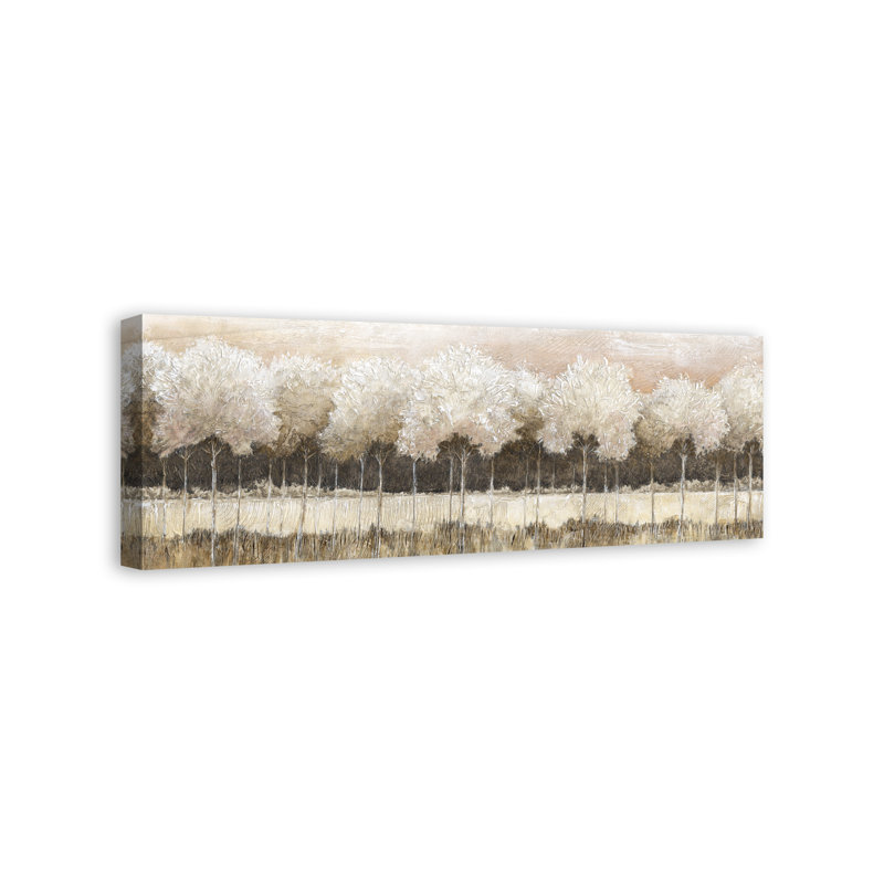 Paysage d'arbre neutre - Peinture, Toile tendue, H 12 po x l 36 po x P 1,25 po