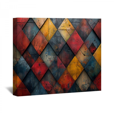 Motif géométrique encadré sur toile
