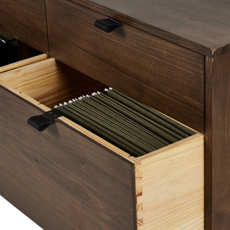 Trey 4 - Drawer Solid Wood File Cabinet, Brown