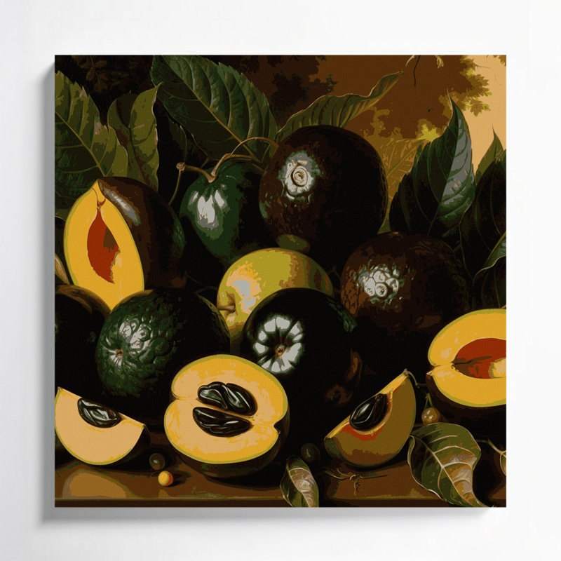 «Fruit noir Sapote», art mural sur toile, H 12 po x l 12 po