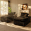 Chaise longue double en velours tortue Ametis l 71,65 po x P 60,24 po x H 36,22 po