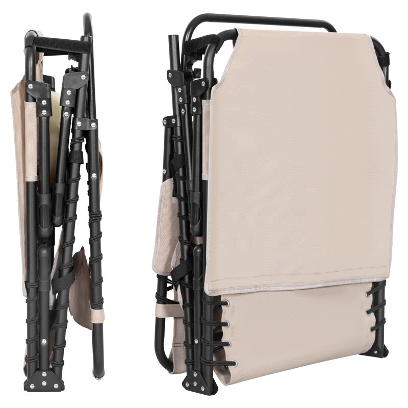 Fauteuil de bronzage pliant d'extérieur ajustable Textilene, Tanné