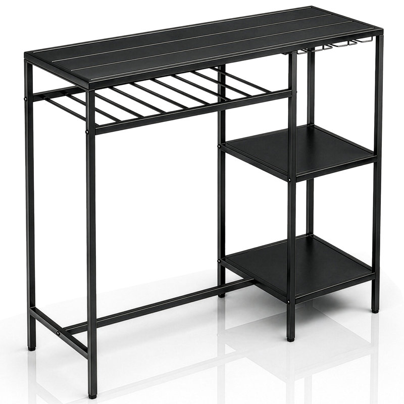 Multi-Layer Storage Metal Patio Bar Table