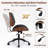 Modern Walnut Bentwood Armless Task Chair with Diamond Tufted Backrest-651689550