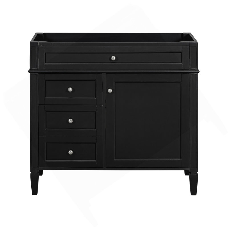 36'' Bathroom Vanity Without Top Sink, Modern Bathroom Storage Cabinet With 2 Drawers And A Tip-Out Drawer, Wood Frame (NOT INCLUDE BASIN SINK; REPLACE N710P177300B)