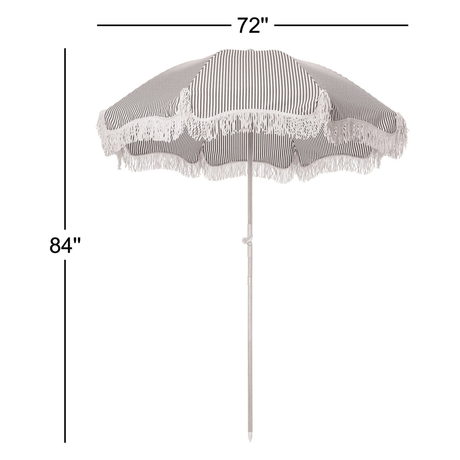 2022/2023 72'' Striped Outdoor Beach Umbrella, Lauren's Navy Stripe