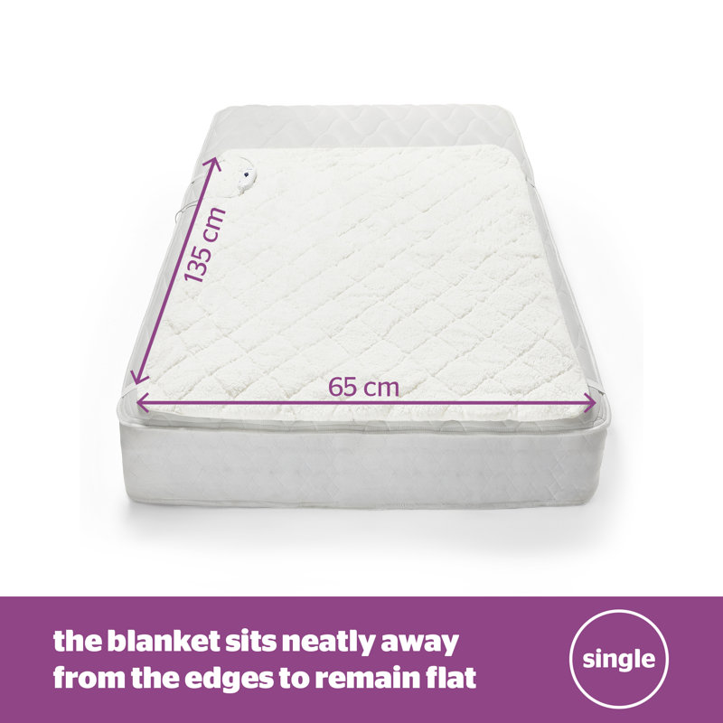 Silentnight Teddy Fleece Electric Blanket - Easy Fit Heated Under blanket with 3 settings, Single