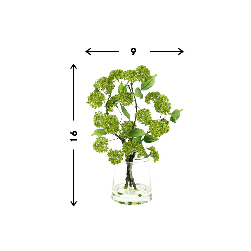 Organic Modern Snowball Viburnum Floral Arrangement