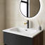 Meuble-lavabo flottant 24 po noir et noyer, lavabo intégré en céramique avec trop-plein et 3 trous de robinet, rangement spacieux pour les salles de bain modernes-129767594-129767597