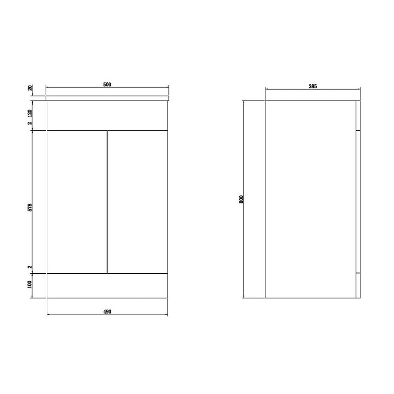 VeeBath Desire Venus 500 White FS Unit and Mid-Edge Basin