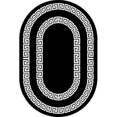 Tapis oriental noir / blanc Jerrie
