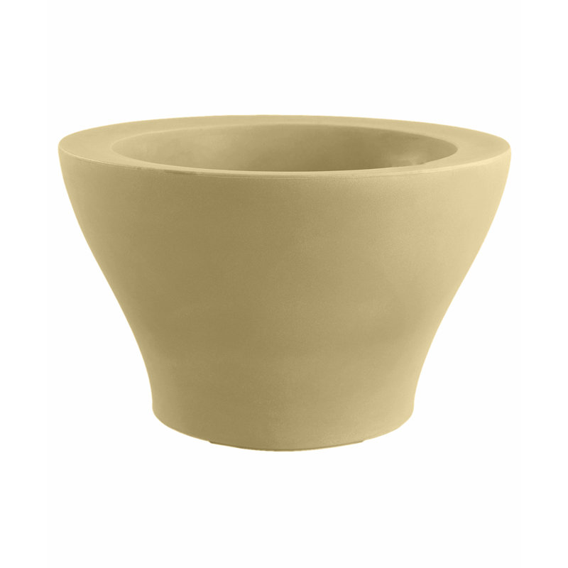 Centro Resin Pot Planter, 19.75" H x 31.5" W x 31.5" D, Taupe