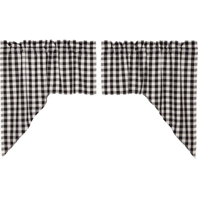 Hundt Cotton Checkered Swag Window Valance