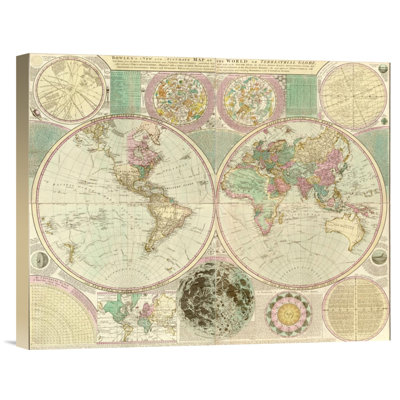 World Map' Print on Canvas