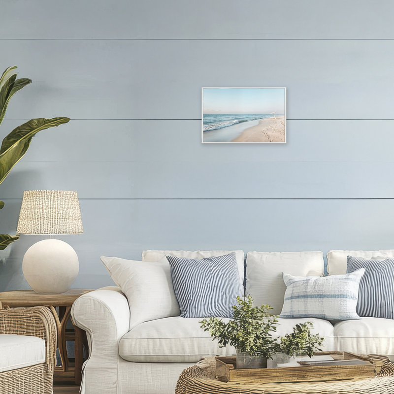Giclée encadrée par Summer Sunlit Shoreline, design par Lazar Studio, H 12 po x l 18 po